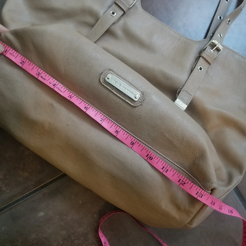 Steve Madden Beige Large Open Top Tote Bag Purse